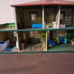Vintage Cohn Tin Litho Large Dollhouse 