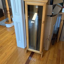 DVD/CD storage - Solid Oak Glass Door