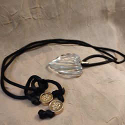 Vintage Signed  GIORGIO/BACCARAT Crystal Heart Pendant 