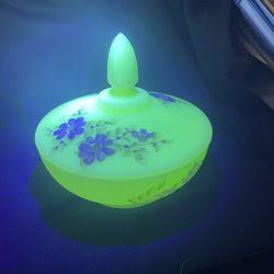 Depression Glass Fenton Uranium Candy Dish