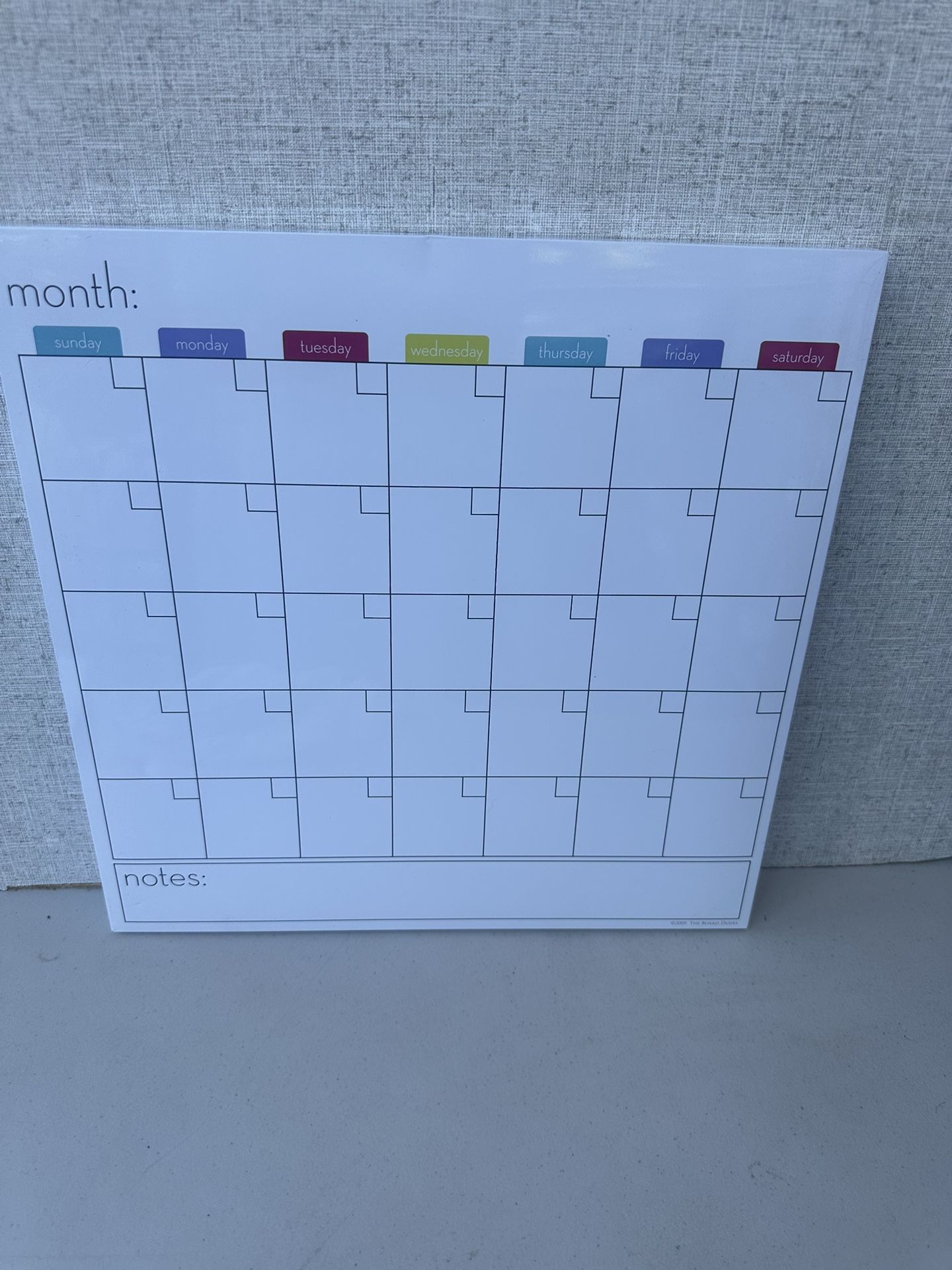 Dry erase board calendar 14 By 14