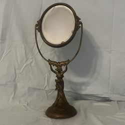 Art Nouveau Cast metal Pedestal Mirror 