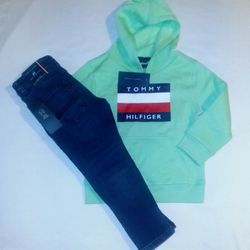 Tommy Hilfiger Boys Toddler 2pc Hoodie & Jeans Set - 4T 