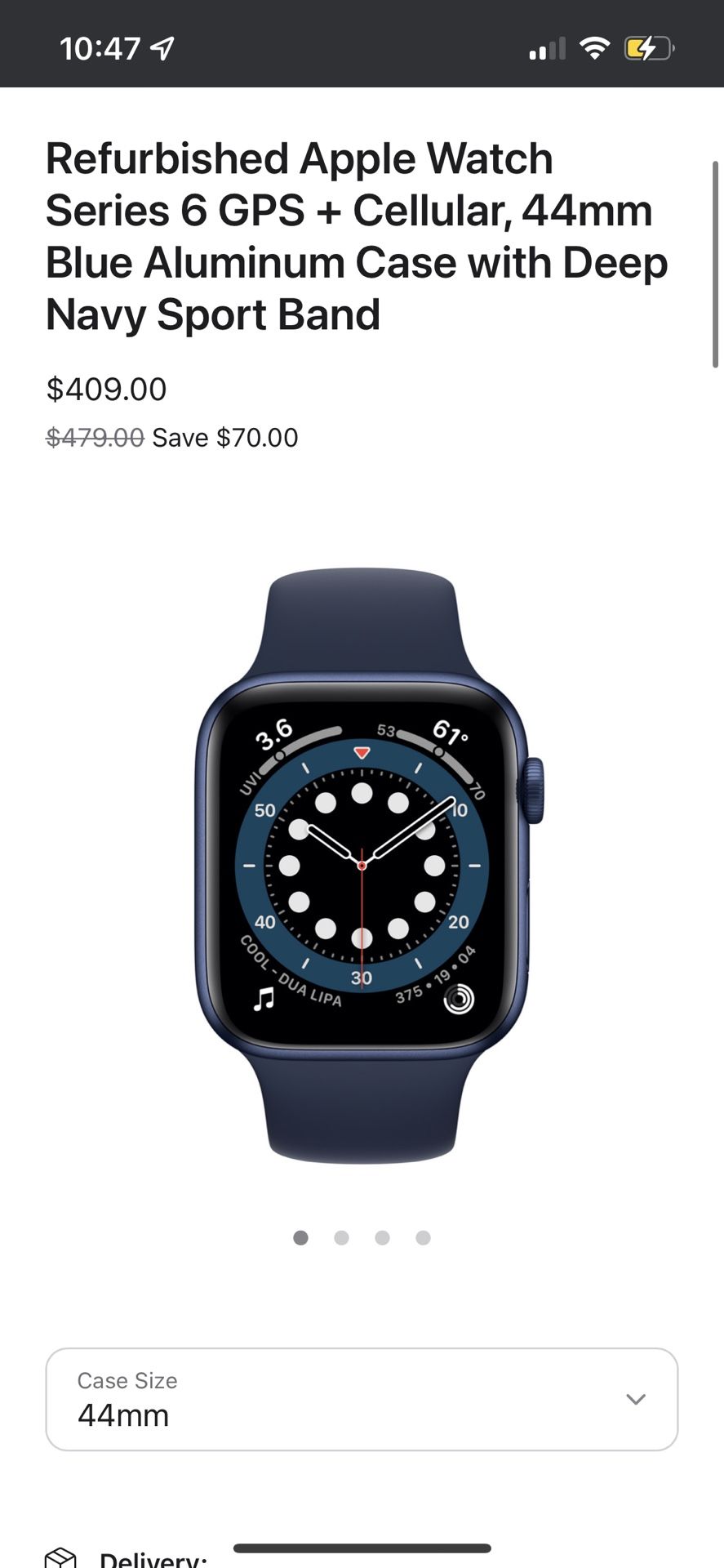 Certified Refurbished Apple Watch Series 6 44mm GPS+ Cellular