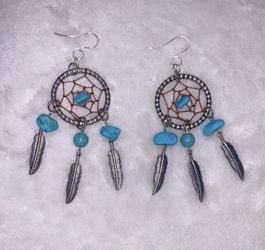 Turquoise Dream Catcher Earrings ! !