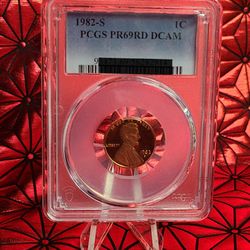 1982-S Lincoln Cent PCGS  PR69RD DCAM