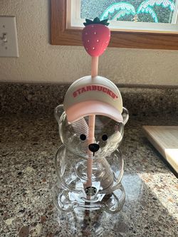 New Starbucks Glass Strawberry Bear