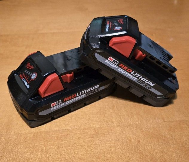 Milwaukee M18 REDLITHIUM High Output CP3.o Battery Packs (2) No low Offers. $120 Firm. Pickup in Burien
