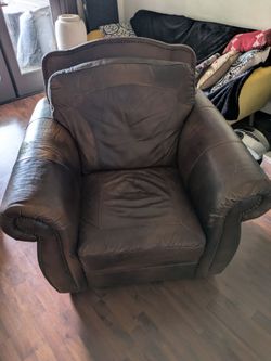 Free Big leather lounge chair