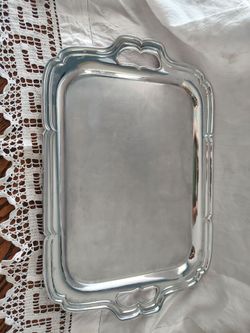 Silver-Tone Rectangular Serving Tray