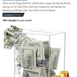 Clear Acrylic Piggy Bank 
