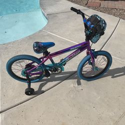 Genesis Illusion Child Bike, 18" Wheels, Kids Ages 6-12 Years, Blue/Purple