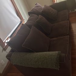 Suede Dark Brown Couch
