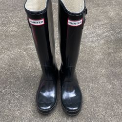 Black Glossy Hunter Boots