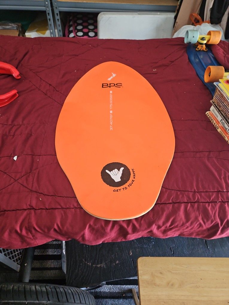 BPS New Zealand 'Shaka' Skimboard with Colored EVA Grip Pads and High Gloss Clear Coat Wooden Skim Boards for Beach Adventures 30"x16"