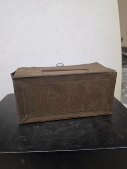 Folding tin box.
