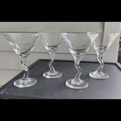 COSMO Glasses, ZIG ZAG Stem, set of 4
