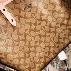 Coach tote bag (pink and brown)