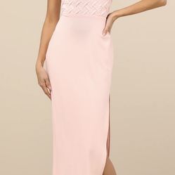 Light Pink Strapless Maxi Dress