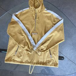 yellow supreme half zip pullover hoodie 