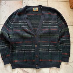 Vintage 1980s Le Laureat Paris Abstract Knitted Cardigan Sweatshirt