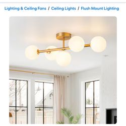 New five globe semi flush ceiling or wall mounted light