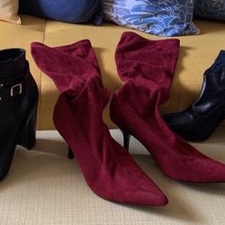 Red Velvet Boots ❣️🔥Heels! 🖤♥️🖤