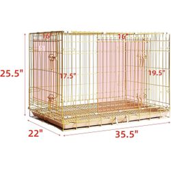 36 Inch Gold Dog Kennel Crate 