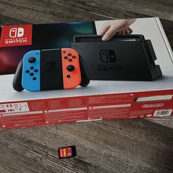 Nintendo Switch (Neon Blue/Red) - Great Condition. Serial XAW1000……
