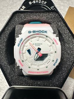 Casio G-Shock Ana-Digi Watch White Pink Teal