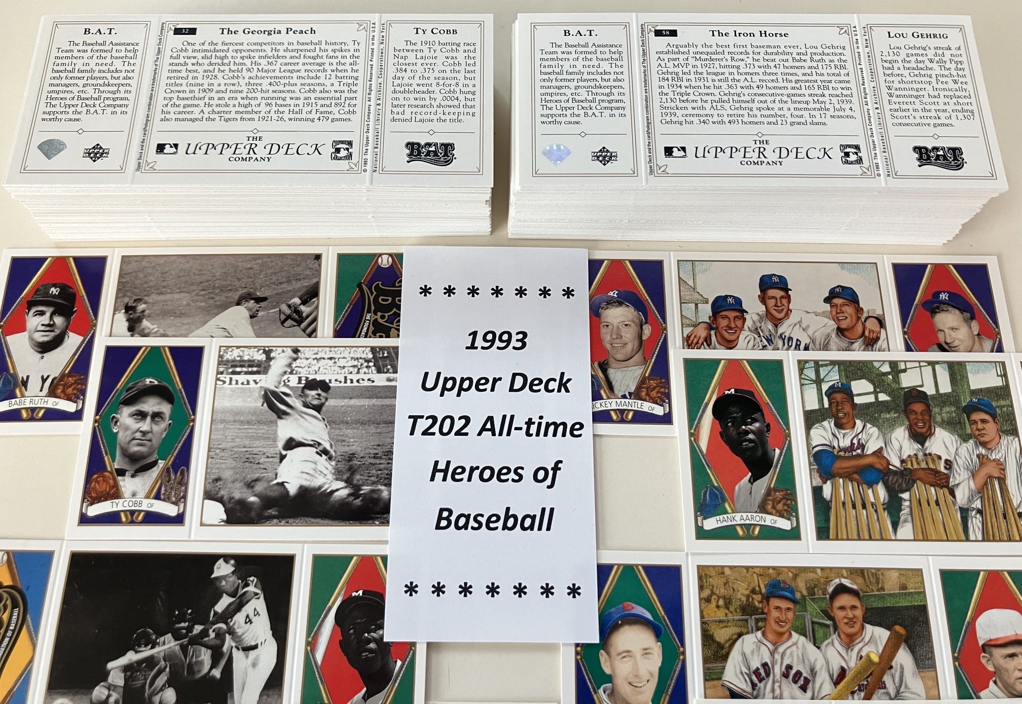1993 Upper Deck All-Time Heroes of Baseball (T202) - 165-card base set (*4 SETS AVAILABLE)