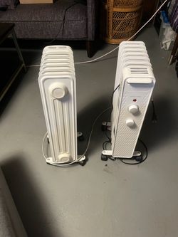 2 Portable Oil-Filled Radiator Space Heaters – $60 for Both