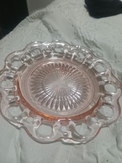 Hocking pink berry plate