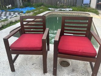 Pair of Wooden Outdoor Armchairs