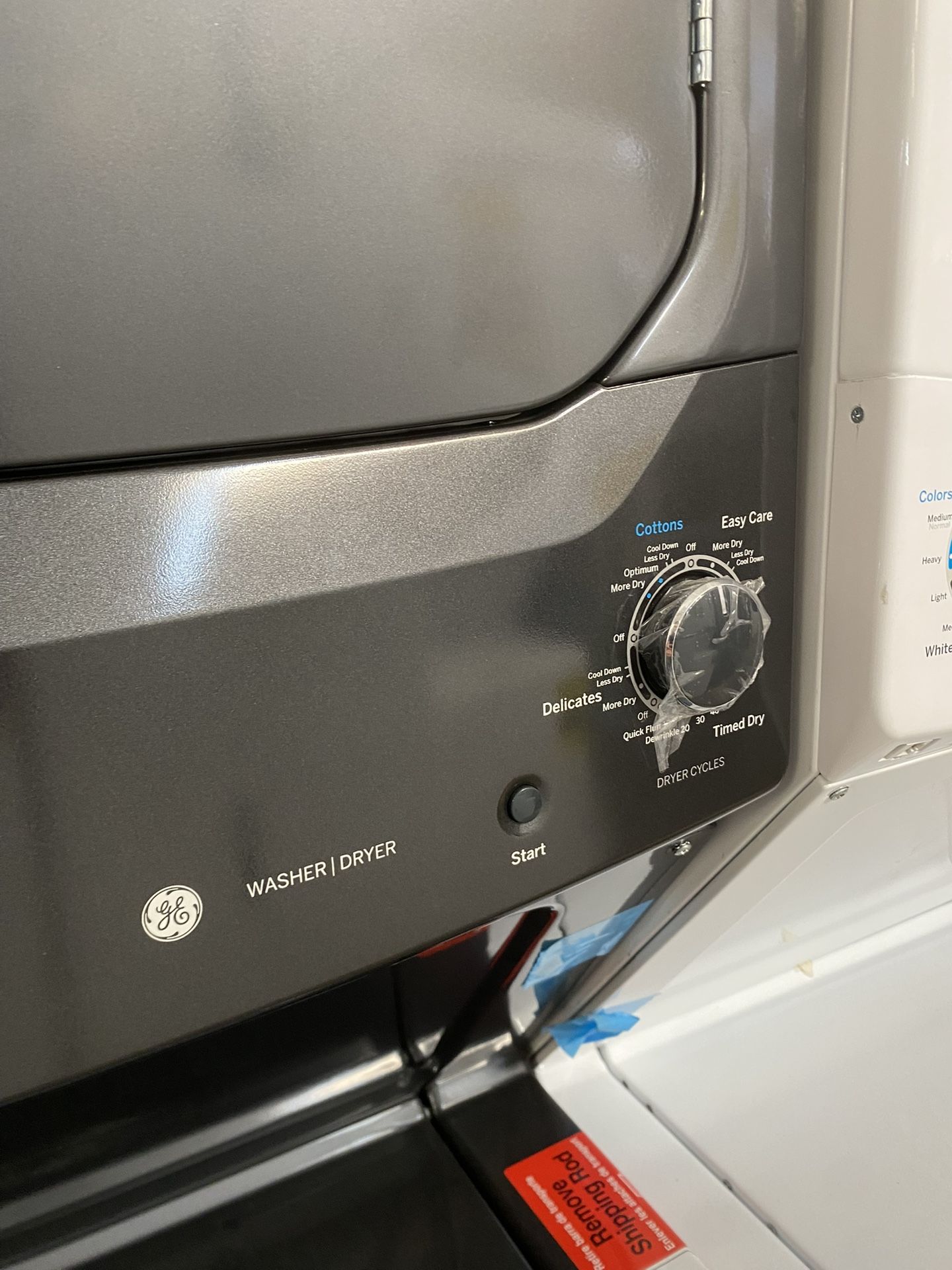 New Ge 27” Stacked Washer & Dryer Electric