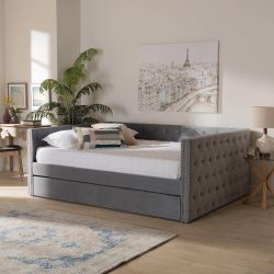 Upholstered twin trundle day bed