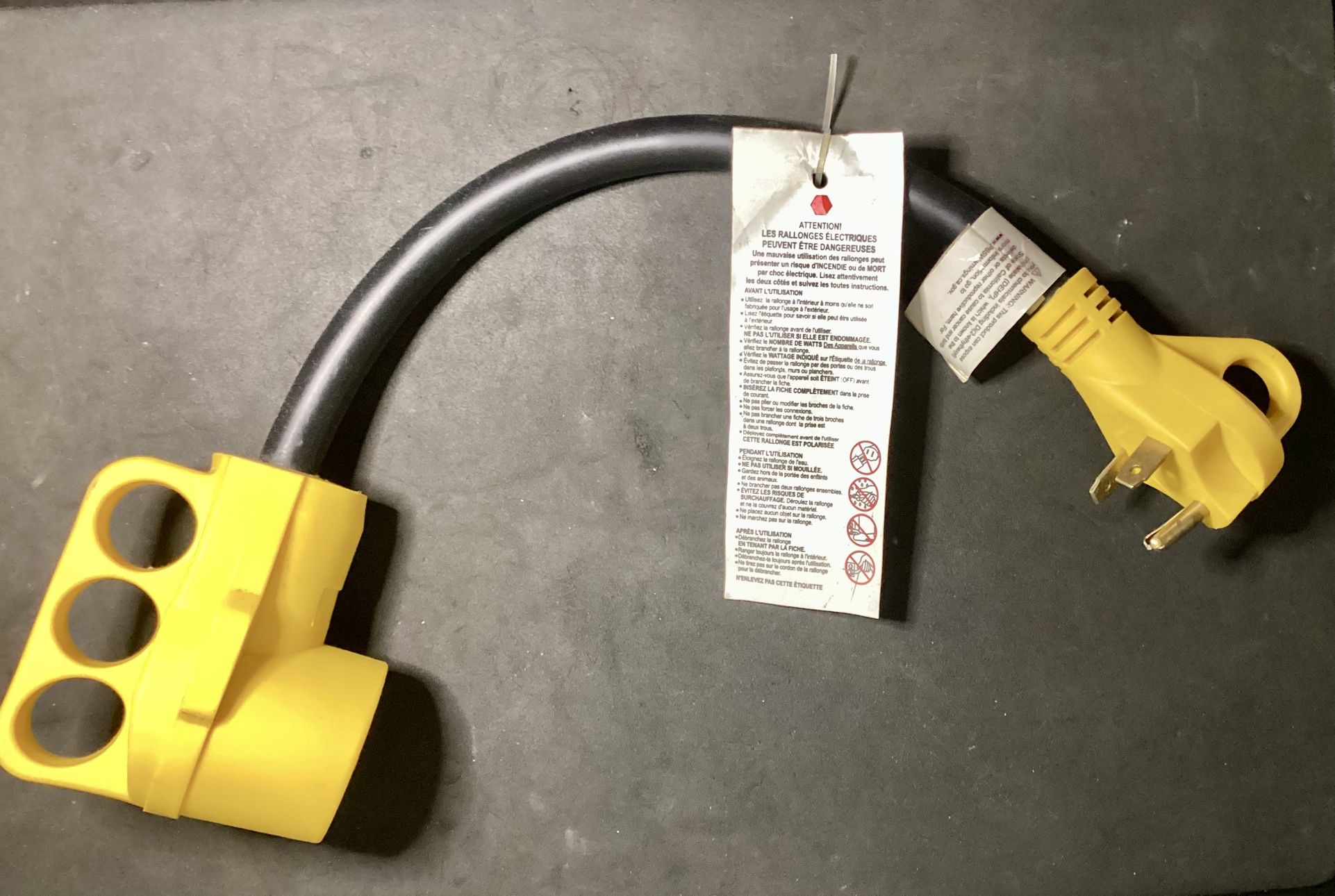 RV / Generator Adapter Cord – 30A Male to 50A Female