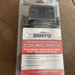 Sierra Marine Fuel Water Separating Filter Kit – New – Aluminum Bracket – 90 GPH