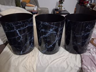 3 trash cans 5 gallon marble looking