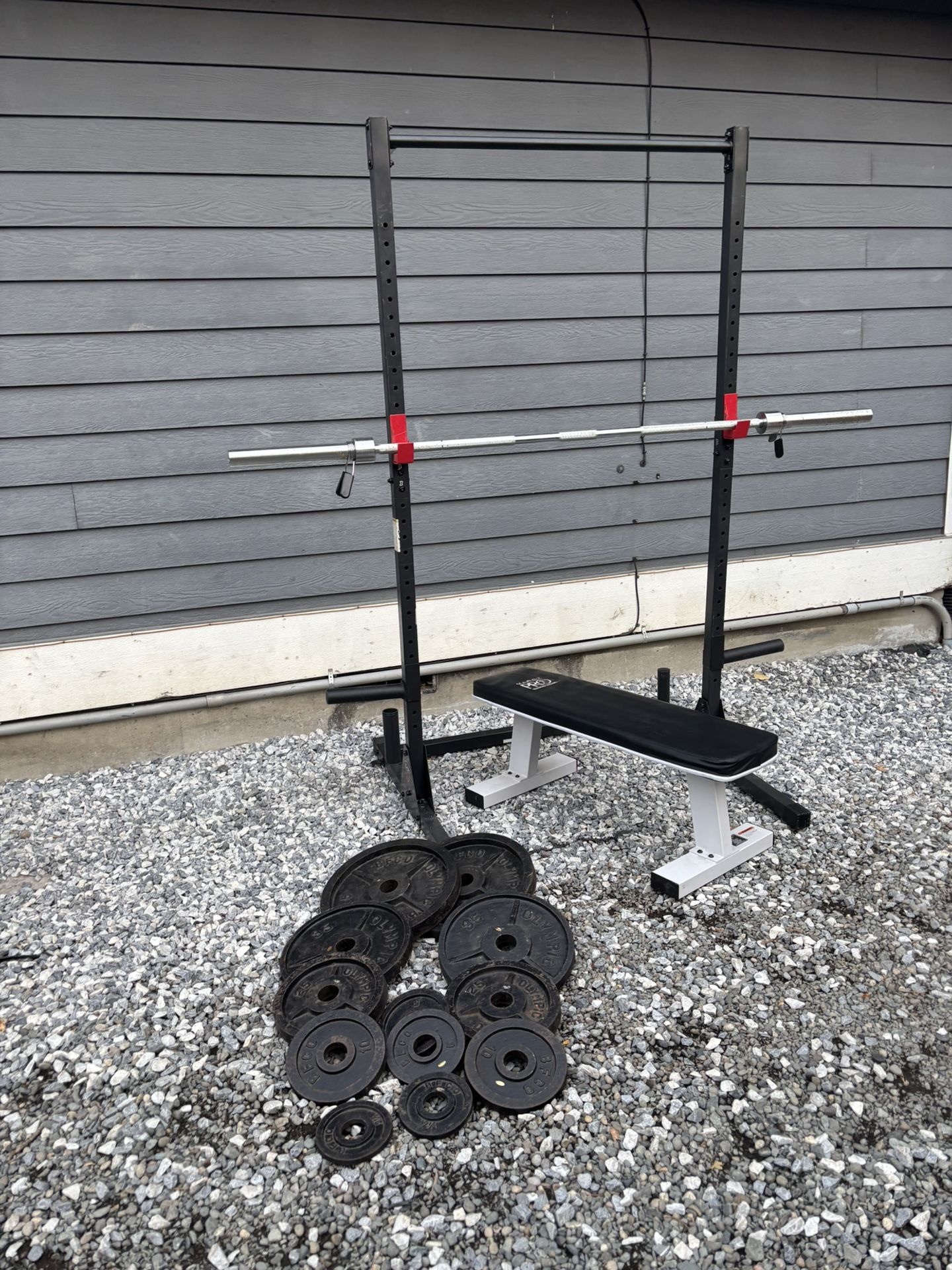 Squat Rack Weights Bar Weight Bench