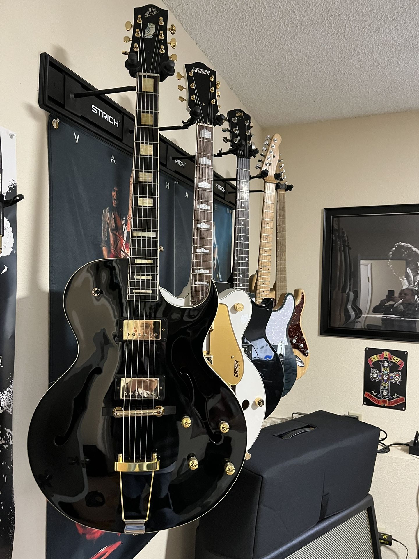 The Loar LH-280 Black And Gold Professionals Setup