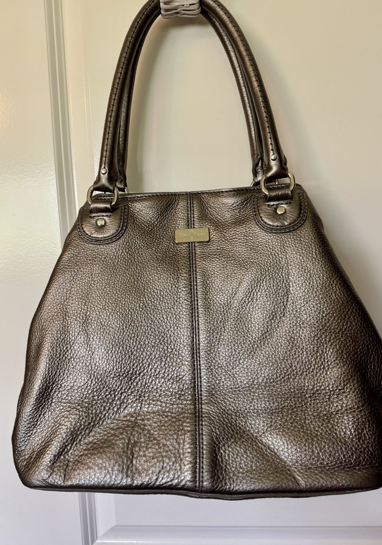 Cole Haan Metallic Pewter Handbag