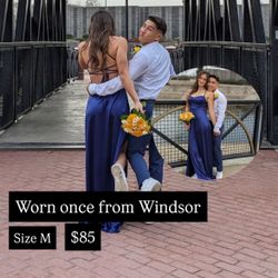 Windsor blue satin formal dress ( worn once)