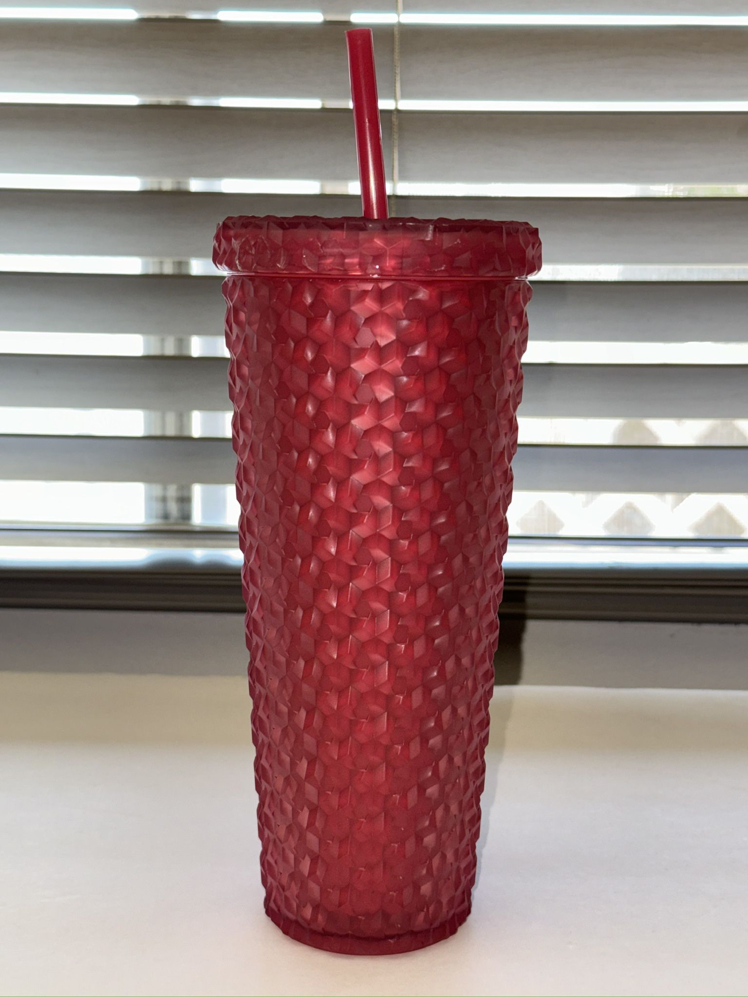 Holiday Time 26 oz Red Matte Plastic Tumbler