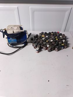 Airbrush Kit with Compressor and Paint Set