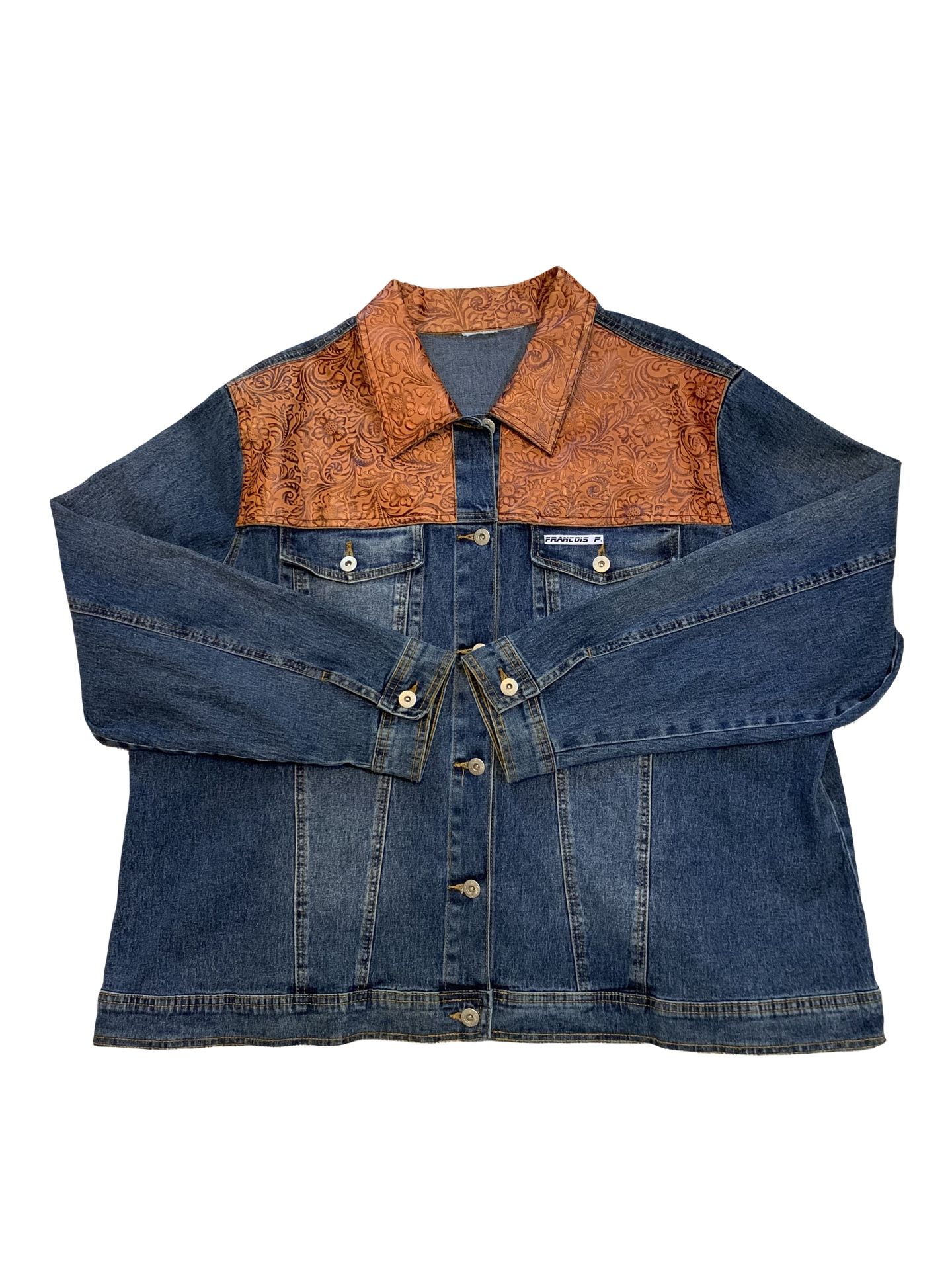 Leather Western Jean Jacket