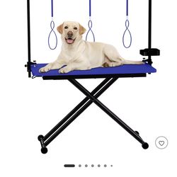 36 inch X-Lift Dog Grooming Table with Adjustable Height, Mesh Tray, Tool Organizer & Noose – Foldable Pet Grooming Station for Home Use,Blue