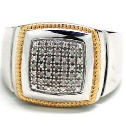 Mens Diamond/Silver Fashion Ring