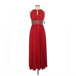Red R&M Richards Halter Maxi Dress