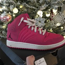 Jordan 1 Flight 4 Youth Size 7.5 Pink, White, Black 